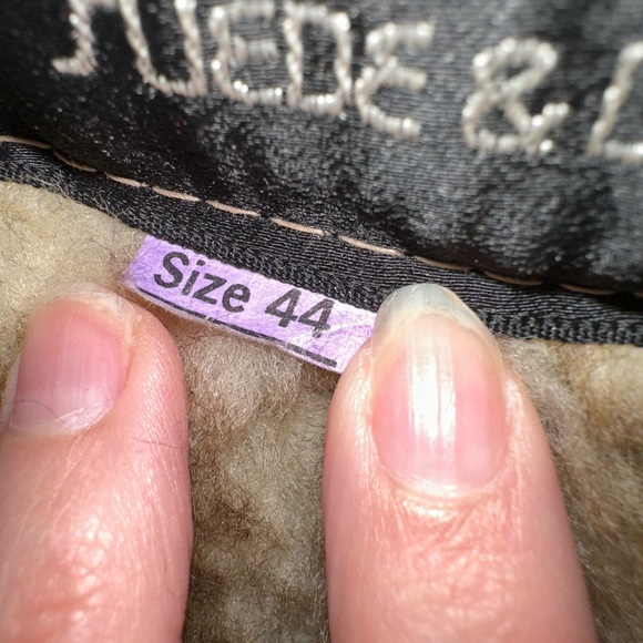 Tan Shearling Suede Coat with Fur Trim - Picture 5 of 7